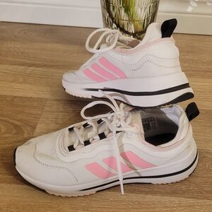 White and Pink Sneakers